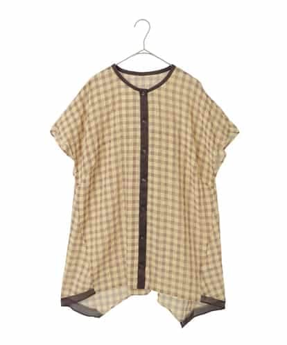 RLBIE10260 HIROKO BIS GRANDE サッカーチェックイレギュラーヘムブラウス