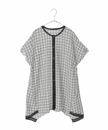 RLBIE10260 HIROKO BIS GRANDE サッカーチェックイレギュラーヘムブラウス