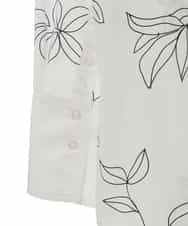 RLBJS10280 HIROKO BIS GRANDE(ヒロコ ビス グランデ) 【洗える】リーフ&フラワーデザインプリントシャツ ホワイト
