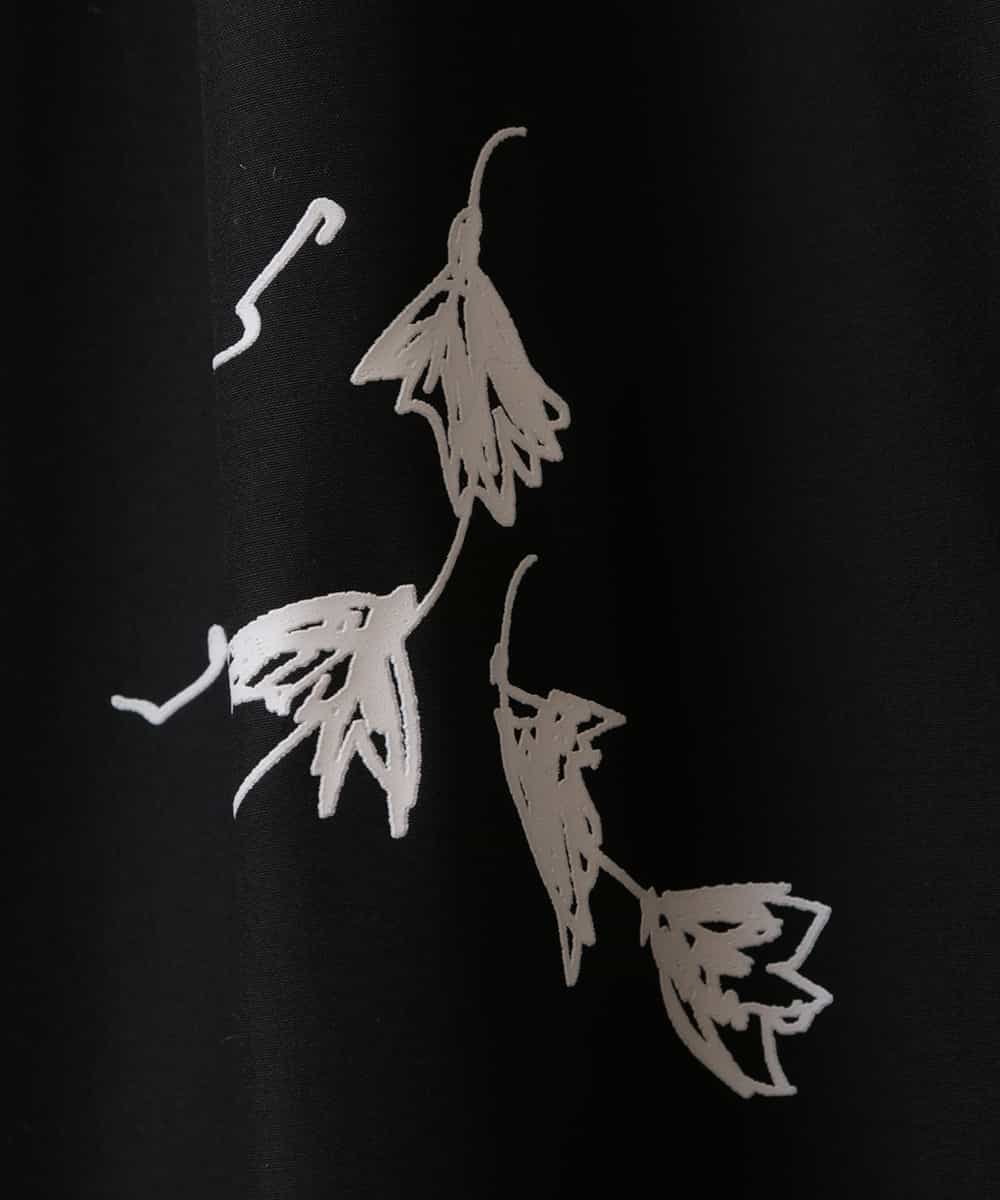 RLBJS11380 HIROKO BIS GRANDE(ヒロコ ビス グランデ) 【洗える】フラワーモチーフプリントロングシャツ ブラック