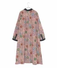 RLEAE40470 HIROKO BIS GRANDE(ヒロコ ビス グランデ) 幾何フラワーアートプリントワンピース ブラウン