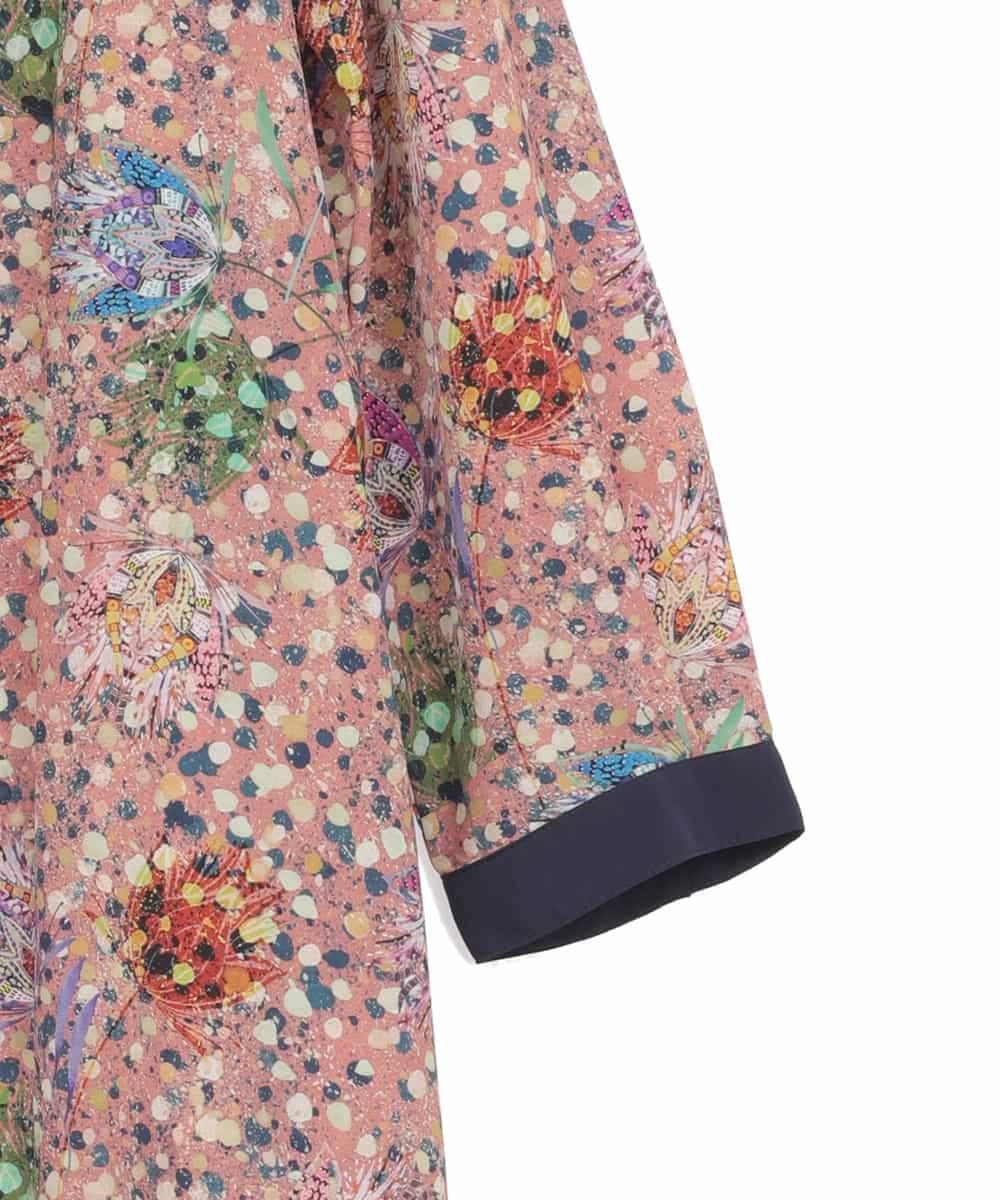 RLEAE40470 HIROKO BIS GRANDE(ヒロコ ビス グランデ) 幾何フラワーアートプリントワンピース ブラウン