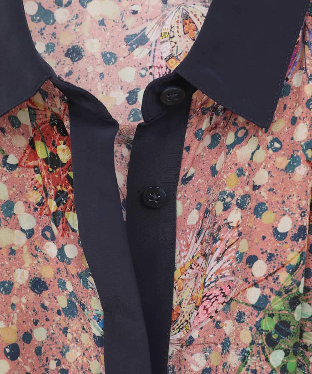 RLEAE40470 HIROKO BIS GRANDE(ヒロコ ビス グランデ) 幾何フラワーアートプリントワンピース ブラウン