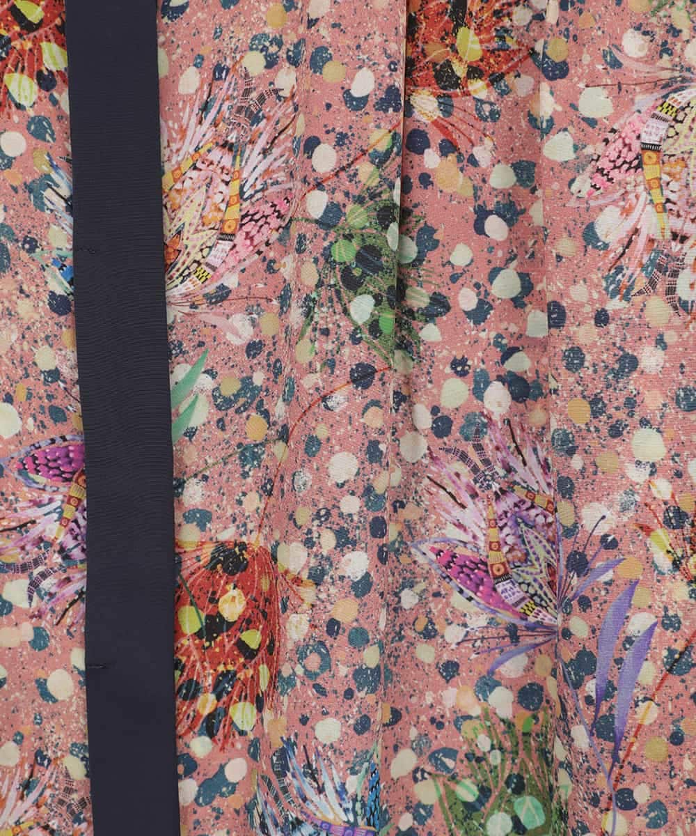 RLEAE40470 HIROKO BIS GRANDE(ヒロコ ビス グランデ) 幾何フラワーアートプリントワンピース ブラウン