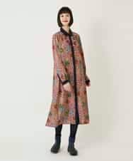 RLEAE40470 HIROKO BIS GRANDE(ヒロコ ビス グランデ) 幾何フラワーアートプリントワンピース ブラウン