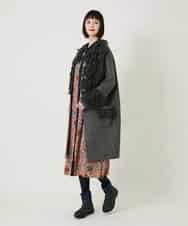 RLEAE40470 HIROKO BIS GRANDE(ヒロコ ビス グランデ) 幾何フラワーアートプリントワンピース ブラウン