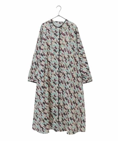 RLEAF10450 HIROKO BIS GRANDE 【大きいサイズ】ペイント柄タックフレアワンピース