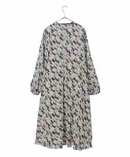 RLEAF10450 HIROKO BIS GRANDE(ヒロコ ビス グランデ) 【大きいサイズ】ペイント柄タックフレアワンピース アイボリー