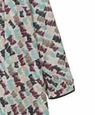 RLEAF10450 HIROKO BIS GRANDE(ヒロコ ビス グランデ) 【大きいサイズ】ペイント柄タックフレアワンピース アイボリー