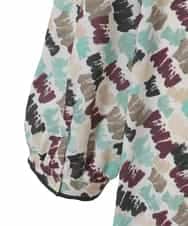 RLEAF10450 HIROKO BIS GRANDE(ヒロコ ビス グランデ) 【大きいサイズ】ペイント柄タックフレアワンピース アイボリー