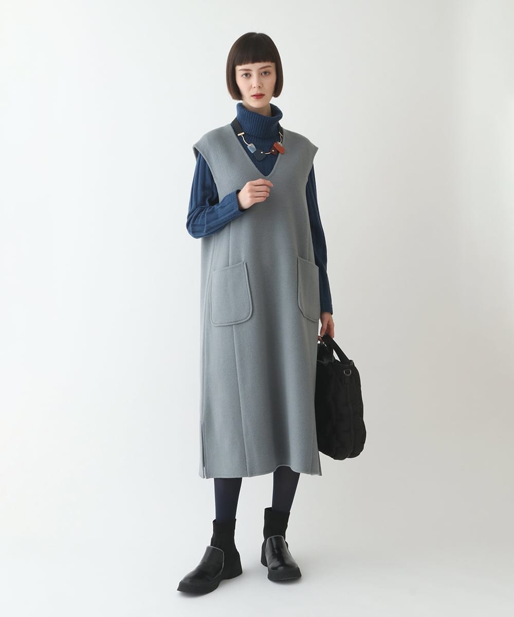 RLEAV02450 HIROKO BIS GRANDE(ヒロコ ビス グランデ) ウールリバージャンパースカート ベージュ