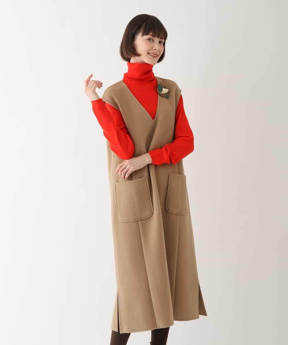 RLEAV02450 HIROKO BIS GRANDE(ヒロコ ビス グランデ) ウールリバージャンパースカート ベージュ