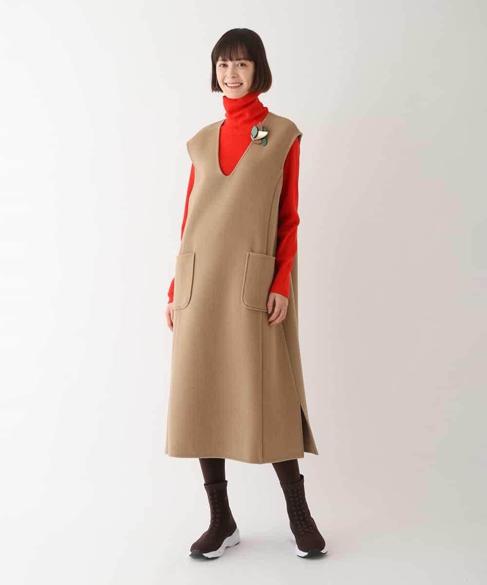 RLEAV02450 HIROKO BIS GRANDE(ヒロコ ビス グランデ) ウールリバージャンパースカート ベージュ