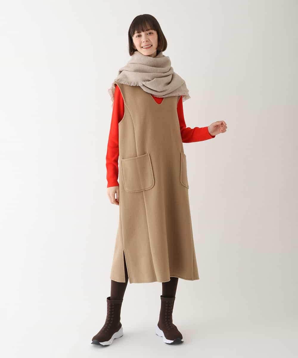 RLEAV02450 HIROKO BIS GRANDE(ヒロコ ビス グランデ) ウールリバージャンパースカート ベージュ