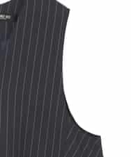 RLEDD03410 HIROKO BIS GRANDE(ヒロコ ビス グランデ) 【大きいサイズ】ピンストライプフレアジャンパースカート ネイビー