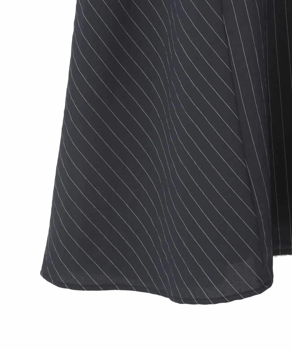 RLEDD03410 HIROKO BIS GRANDE(ヒロコ ビス グランデ) 【大きいサイズ】ピンストライプフレアジャンパースカート ネイビー