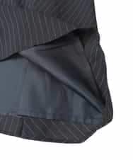 RLEDD03410 HIROKO BIS GRANDE(ヒロコ ビス グランデ) 【大きいサイズ】ピンストライプフレアジャンパースカート ネイビー