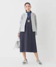 RLEDD03410 HIROKO BIS GRANDE(ヒロコ ビス グランデ) 【大きいサイズ】ピンストライプフレアジャンパースカート ネイビー