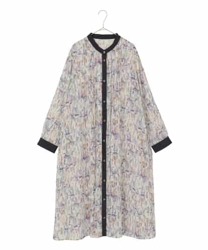 RLEDD07510  【大きいサイズ】アイリスモチーフタックワンピース