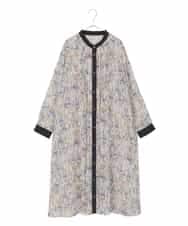 RLEDD07510 HIROKO BIS GRANDE(ヒロコ ビス グランデ) 【大きいサイズ】アイリスモチーフタックワンピース /洗濯機で洗える アイボリー