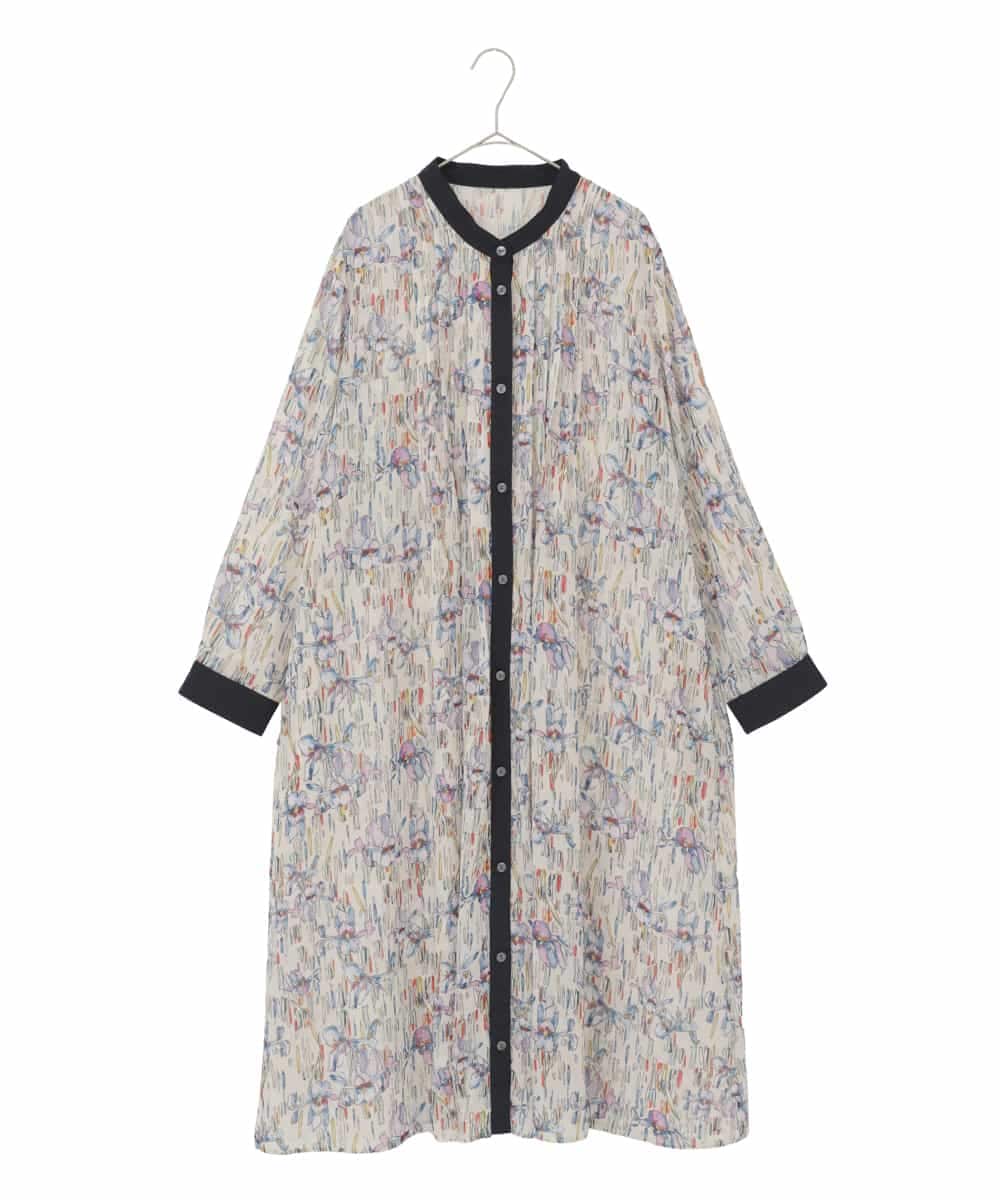 RLEDD07510 HIROKO BIS GRANDE 【大きいサイズ】アイリスモチーフタックワンピース /洗濯機で洗える