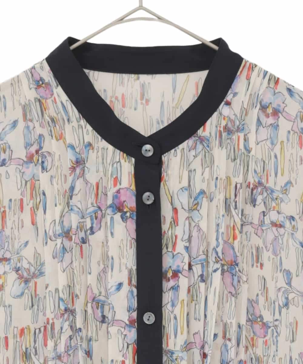 RLEDD07510 HIROKO BIS GRANDE(ヒロコ ビス グランデ) 【大きいサイズ】アイリスモチーフタックワンピース /洗濯機で洗える アイボリー