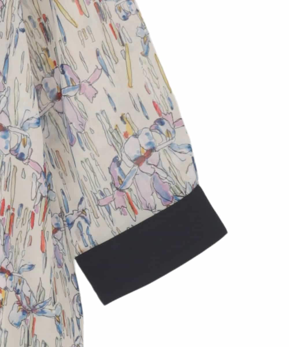 RLEDD07510 HIROKO BIS GRANDE(ヒロコ ビス グランデ) 【大きいサイズ】アイリスモチーフタックワンピース /洗濯機で洗える アイボリー