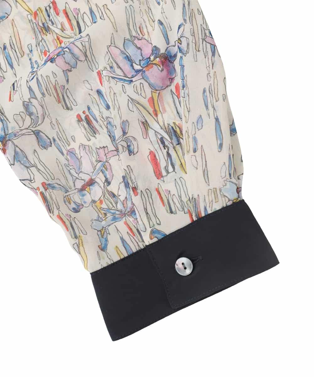 RLEDD07510 HIROKO BIS GRANDE(ヒロコ ビス グランデ) 【大きいサイズ】アイリスモチーフタックワンピース /洗濯機で洗える アイボリー