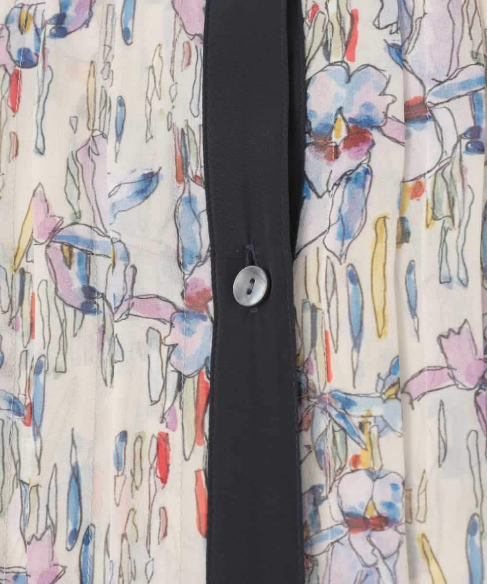 RLEDD07510 HIROKO BIS GRANDE(ヒロコ ビス グランデ) 【大きいサイズ】アイリスモチーフタックワンピース /洗濯機で洗える アイボリー