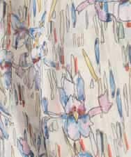 RLEDD07510 HIROKO BIS GRANDE(ヒロコ ビス グランデ) 【大きいサイズ】アイリスモチーフタックワンピース /洗濯機で洗える アイボリー