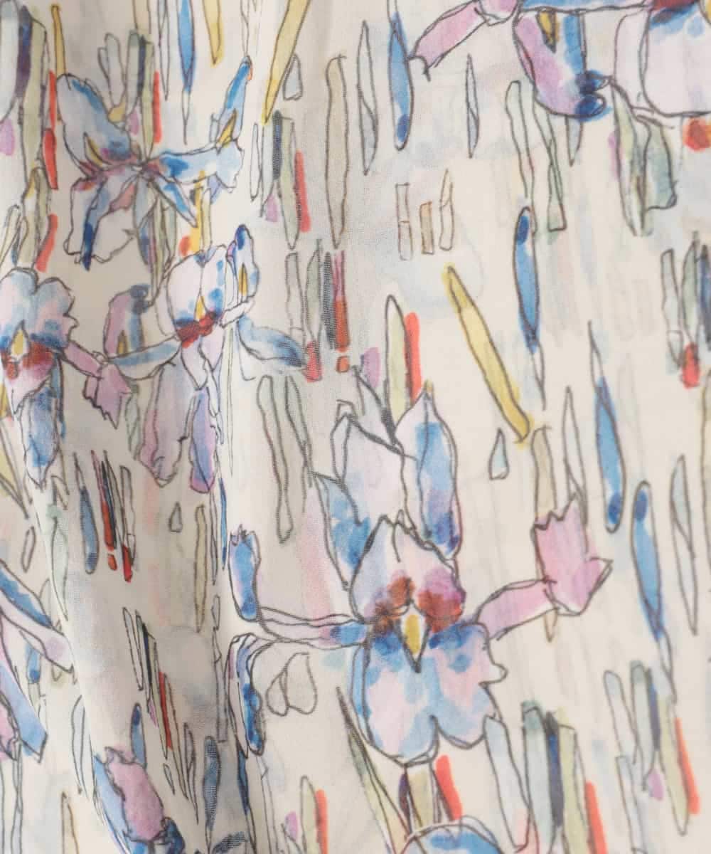 RLEDD07510 HIROKO BIS GRANDE(ヒロコ ビス グランデ) 【大きいサイズ】アイリスモチーフタックワンピース /洗濯機で洗える アイボリー