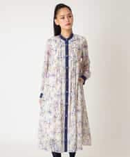 RLEDD07510 HIROKO BIS GRANDE(ヒロコ ビス グランデ) 【先行予約/大きいサイズ】アイリスモチーフタックワンピース アイボリー