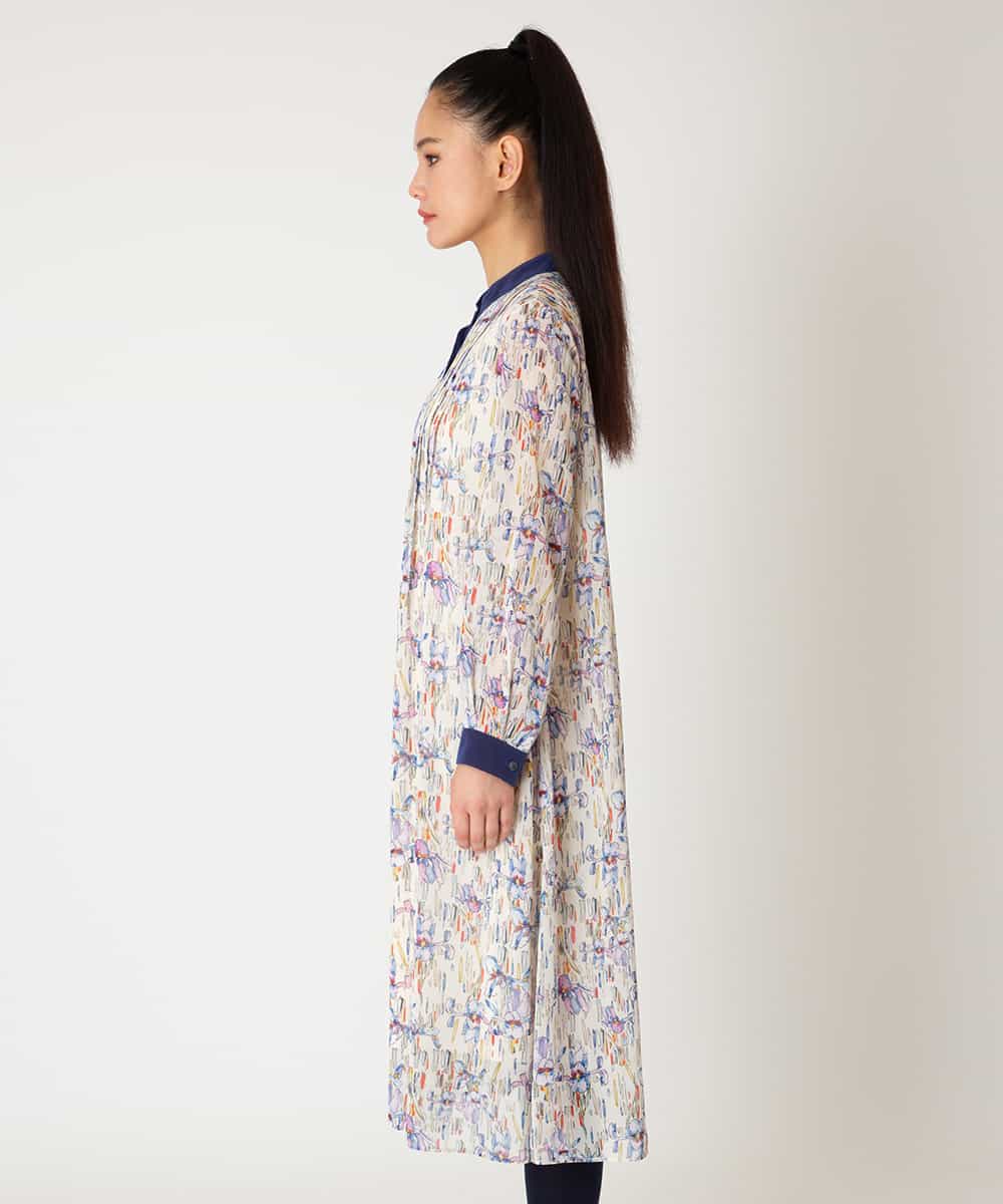 RLEDD07510 HIROKO BIS GRANDE(ヒロコ ビス グランデ) 【先行予約/大きいサイズ】アイリスモチーフタックワンピース アイボリー