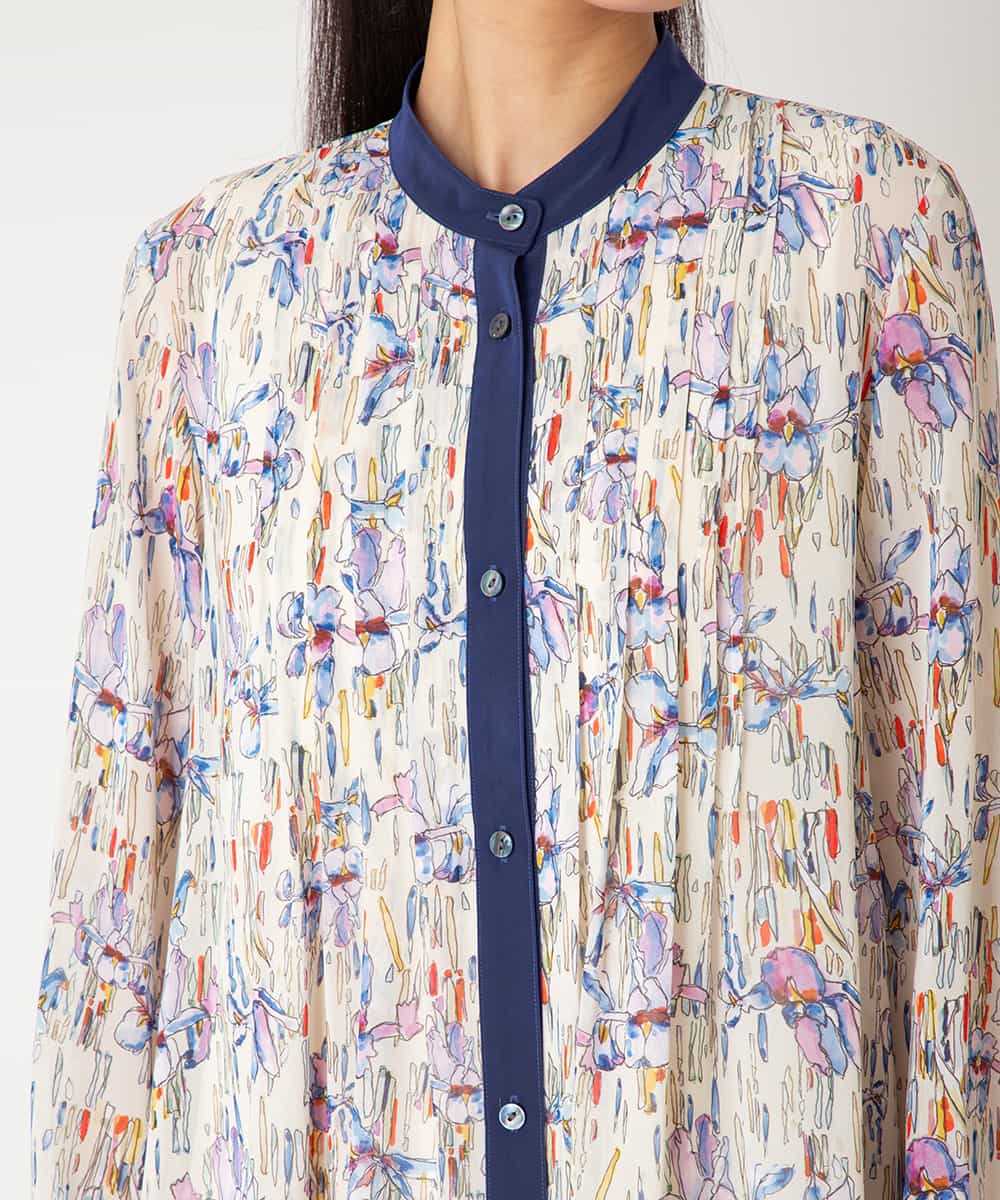 RLEDD07510 HIROKO BIS GRANDE(ヒロコ ビス グランデ) 【先行予約/大きいサイズ】アイリスモチーフタックワンピース アイボリー