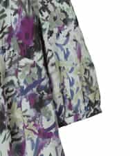 RLEED20510 HIROKO BIS GRANDE(ヒロコ ビス グランデ) 【大きいサイズ】フラワープリントシャツカラーワンピース ネイビー