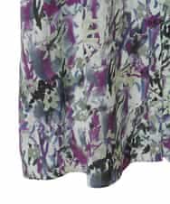 RLEED20510 HIROKO BIS GRANDE(ヒロコ ビス グランデ) 【大きいサイズ】フラワープリントシャツカラーワンピース ネイビー