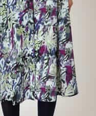 RLEED20510 HIROKO BIS GRANDE(ヒロコ ビス グランデ) 【先行予約/大きいサイズ】フラワープリントシャツカラーワンピース ネイビー