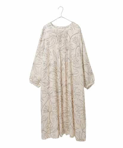 RLEED56510  ボタニカルモチーフピンタックドレス