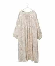 RLEED56510 HIROKO BIS GRANDE(ヒロコ ビス グランデ) ボタニカルモチーフピンタックドレス アイボリー