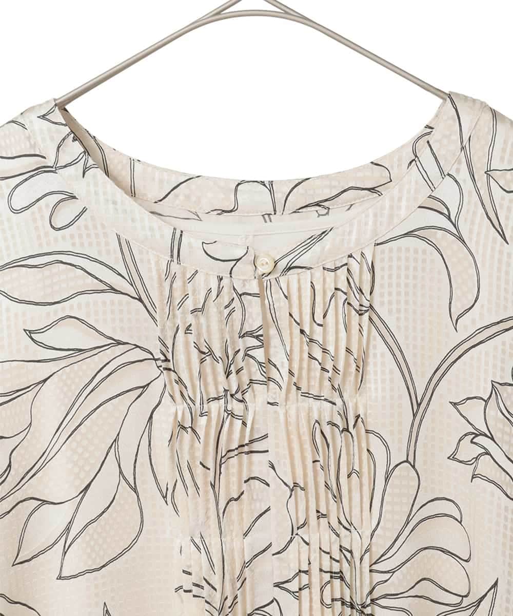 RLEED56510 HIROKO BIS GRANDE(ヒロコ ビス グランデ) ボタニカルモチーフピンタックドレス アイボリー