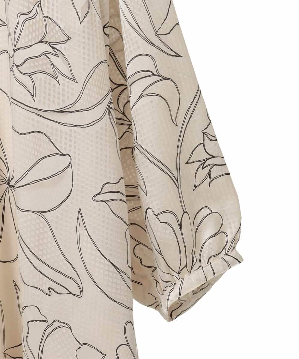 RLEED56510 HIROKO BIS GRANDE(ヒロコ ビス グランデ) ボタニカルモチーフピンタックドレス アイボリー