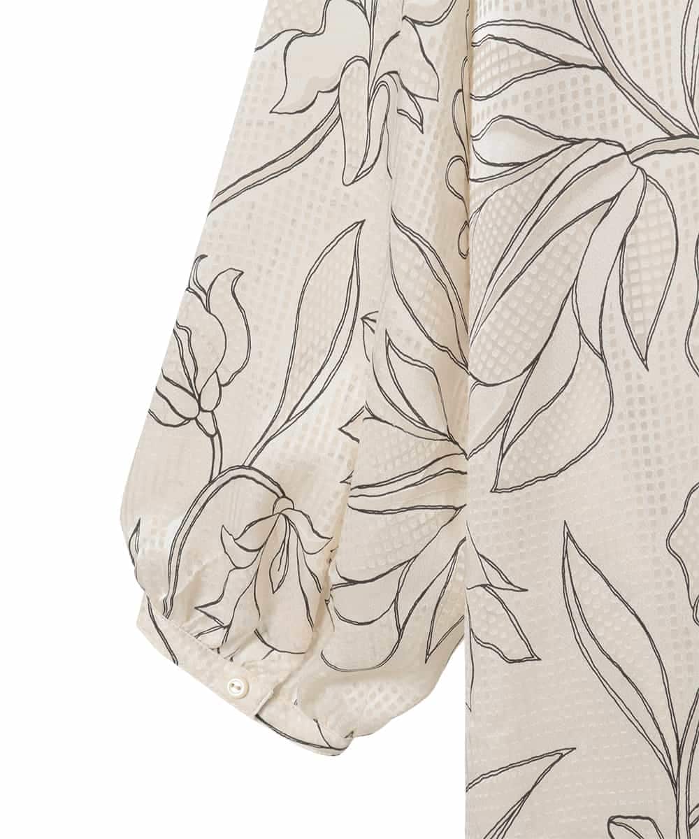 RLEED56510 HIROKO BIS GRANDE(ヒロコ ビス グランデ) ボタニカルモチーフピンタックドレス アイボリー