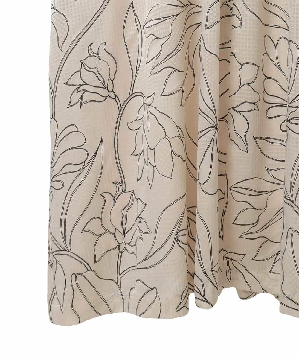 RLEED56510 HIROKO BIS GRANDE(ヒロコ ビス グランデ) ボタニカルモチーフピンタックドレス アイボリー