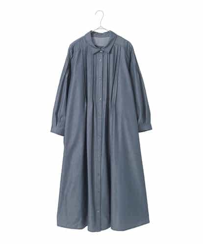 RLEFD41350 HIROKO BIS GRANDE 【大きいサイズ】ピンタックデザインダンガリーワンピース