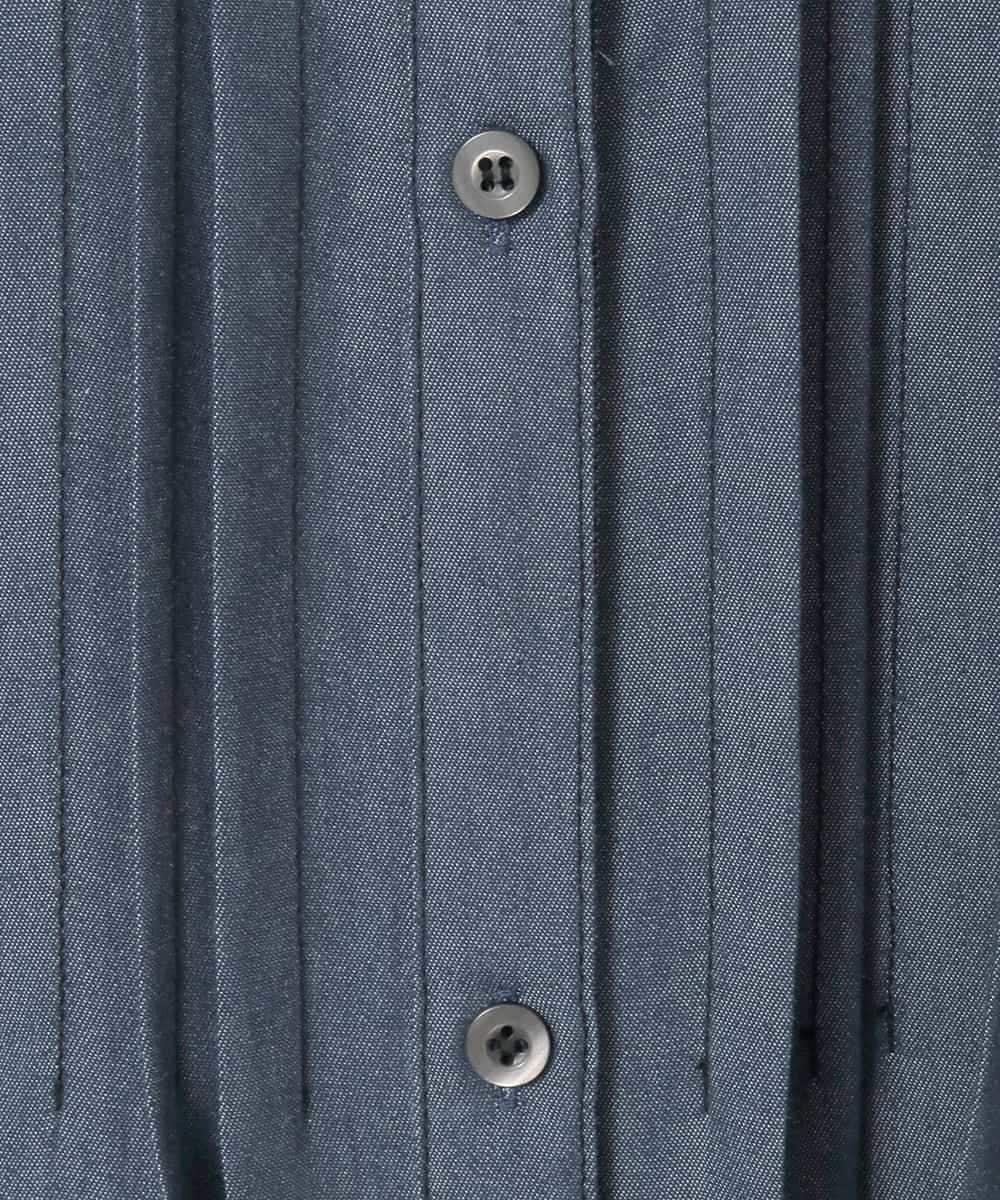 RLEFD41350 HIROKO BIS GRANDE(ヒロコ ビス グランデ) 【大きいサイズ】ピンタックデザインダンガリーワンピース ネイビー