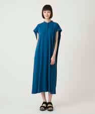 RLEGE50380 HIROKO BIS GRANDE(ヒロコ ビス グランデ) 【大きいサイズ/接触冷感/UVカット/速乾】セーラーカラージョーゼットワンピース ブルー