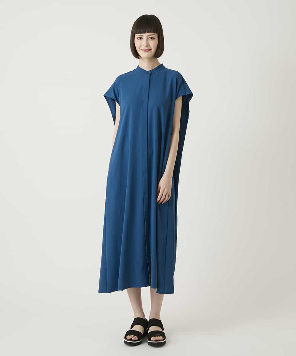 RLEGE50380 HIROKO BIS GRANDE(ヒロコ ビス グランデ) 【大きいサイズ/接触冷感/UVカット/速乾】セーラーカラージョーゼットワンピース ブルー