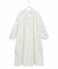 RLEGQ17350 HIROKO BIS GRANDE(ヒロコ ビス グランデ) 【洗える】コットンローン刺繍シャツワンピース ホワイト
