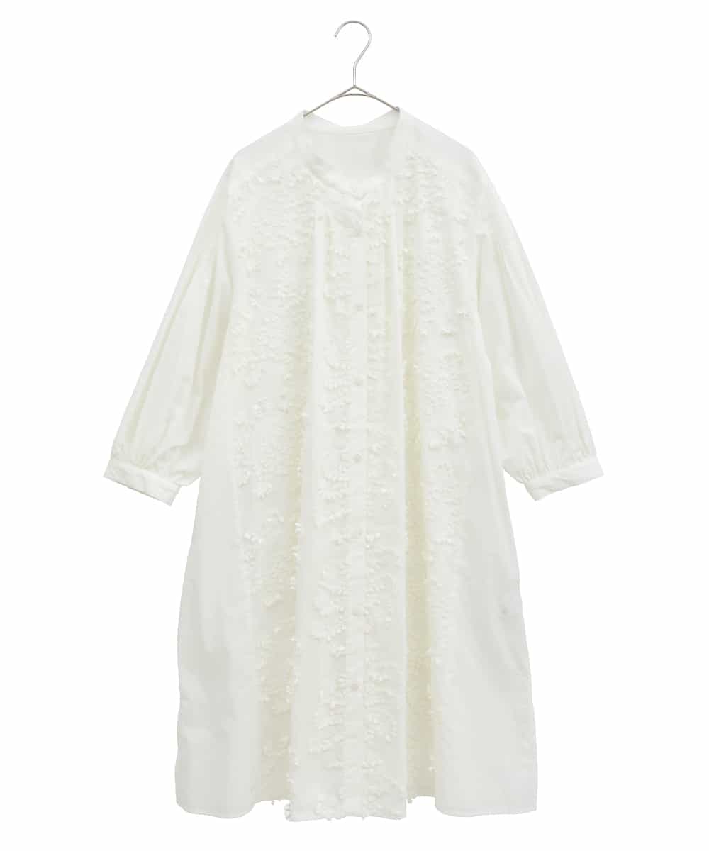 RLEGQ17350 HIROKO BIS GRANDE(ヒロコ ビス グランデ) 【洗える】コットンローン刺繍シャツワンピース ホワイト
