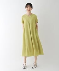 RLEGT03380 HIROKO BIS GRANDE(ヒロコ ビス グランデ) 【洗濯機で洗える】ドライタッチAラインワンピース オレンジ